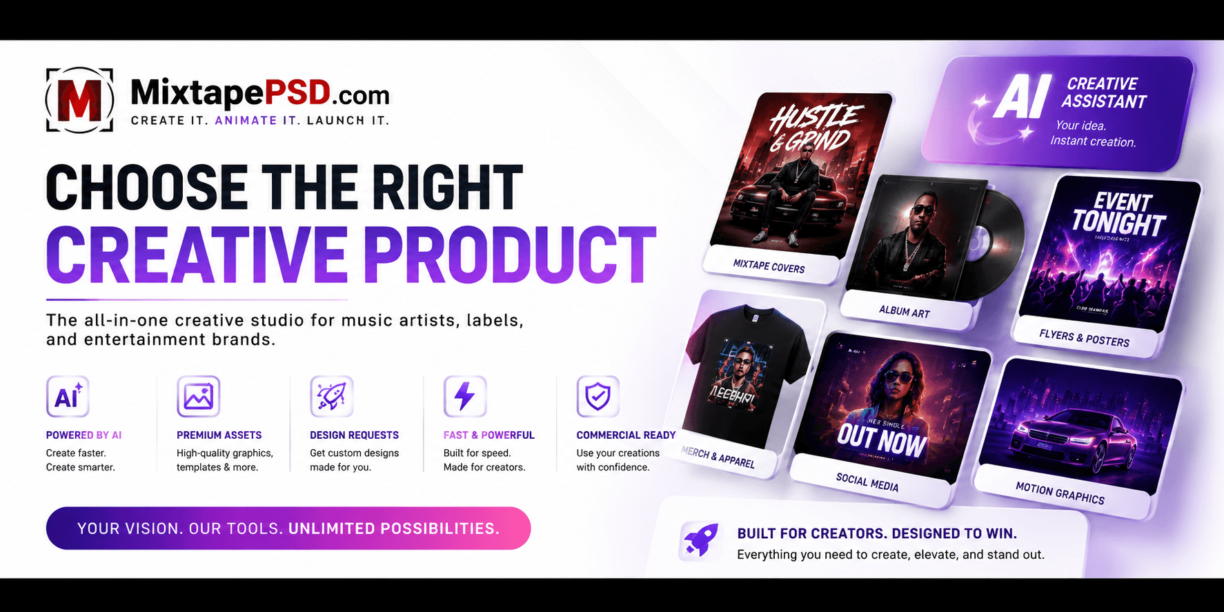 MixtapePSD studio overview hero
