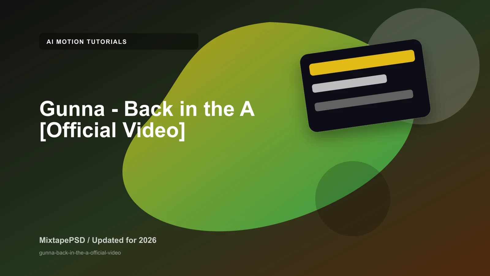 Gunna - Back in the A [Official Video] updated for 2026 MixtapePSD tutorial artwork