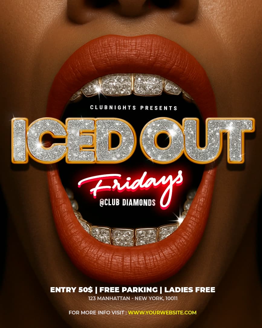 Iced Out Fridays static flyer