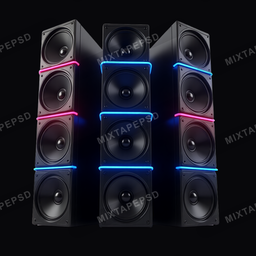Club Speakers With Neon Lights 2