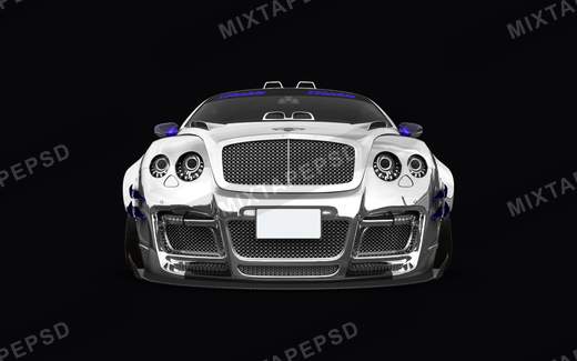 Chrome Blue Bentley Front View