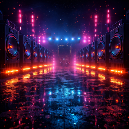 Neon-Speaker-Tunnel-Club-Background