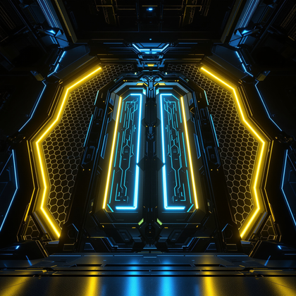 Futuristic-Honeycomb-Blue-Flyer-Background