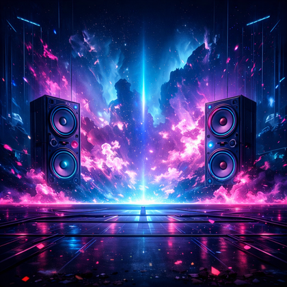 Neon-Cosmic-Speaker-Background