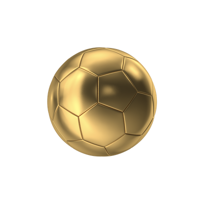 3D Golden Soccer Ball Gloss