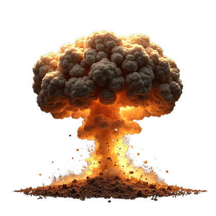 Fiery Mushroom Cloud Explosion 4