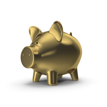 HD Gold Piggy Bank