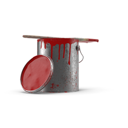 HD Paint Can And Brush Dirty