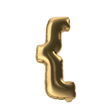 3D Foil Balloon Curly Brace
