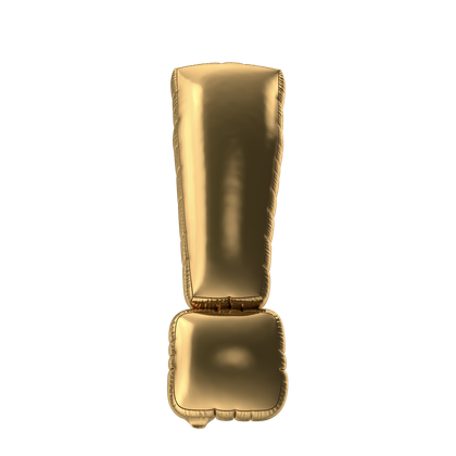3D Gold Foil Balloon Exclamation
