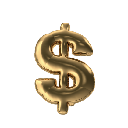 3D Gold Foil Balloon Dollar Symbol