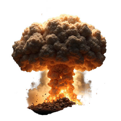 Fiery Mushroom Cloud Explosion 3