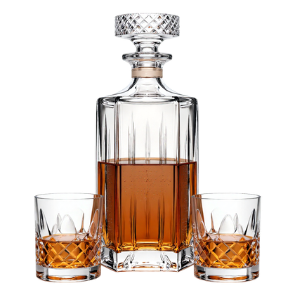 Luxury Glass Whiskey Decanter _ Glasses 3