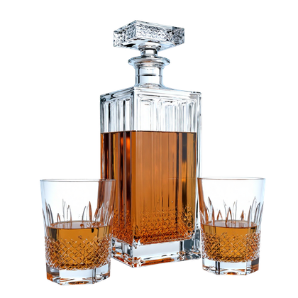 Luxury Glass Whiskey Decanter _ Glasses