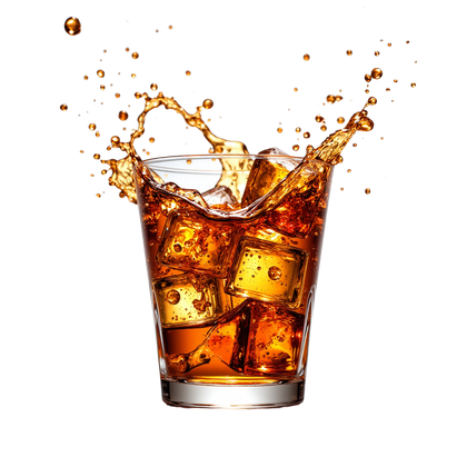 Glass Of Whiskey With Ice Cubes 8