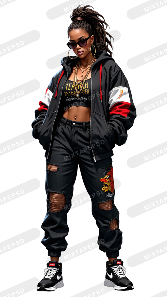 Hip Hop Female Model PNG 18