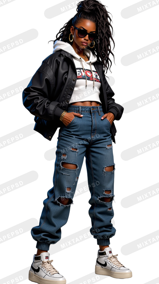 Hip Hop Female Model PNG 2