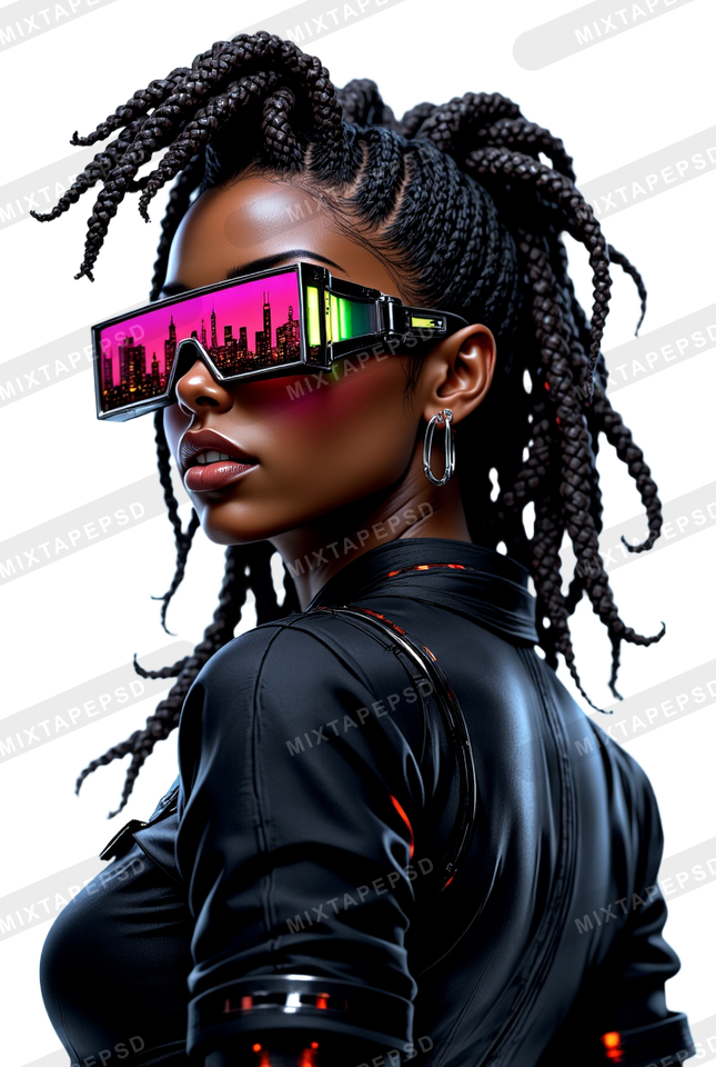 Club Flyer Model With Futuristic Neon Glasses 9