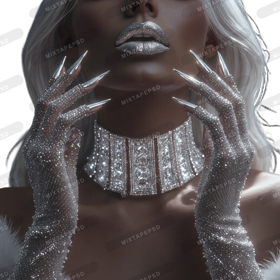 Diamond Glam Club Flyer Model PNG 2 with transparent background for Photoshop, Canva, Illustrator, Affinity Photo, album covers, flyers and commercial graphic design.