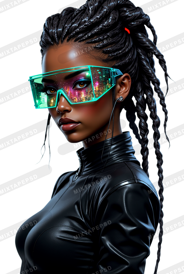 Club Flyer Model With Futuristic Neon Glasses 6