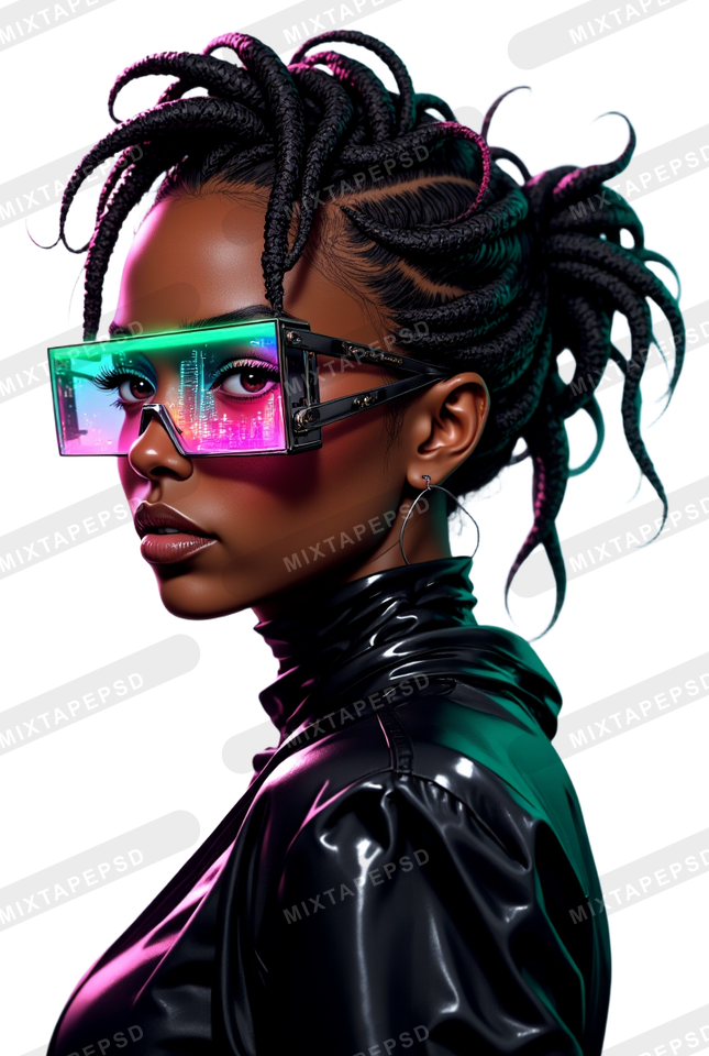 Club Flyer Model With Futuristic Neon Glasses 11