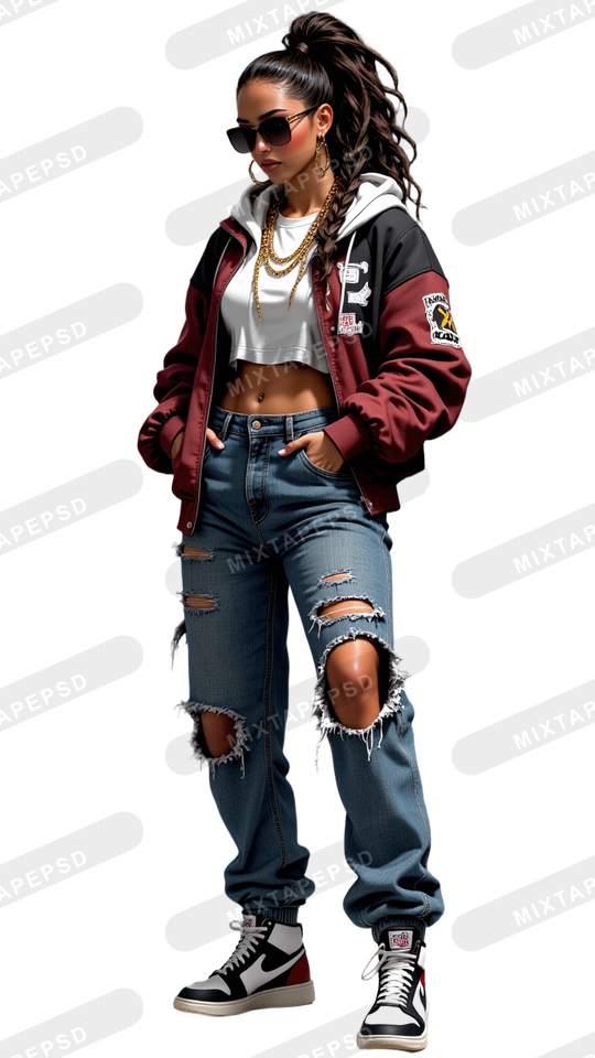 Hip Hop Female Model PNG 15