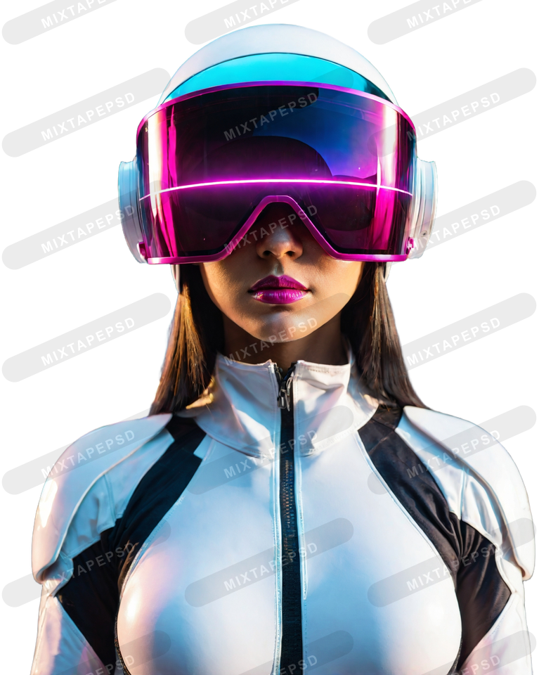 Club Flyer Model With Huge Neon Goggles 2