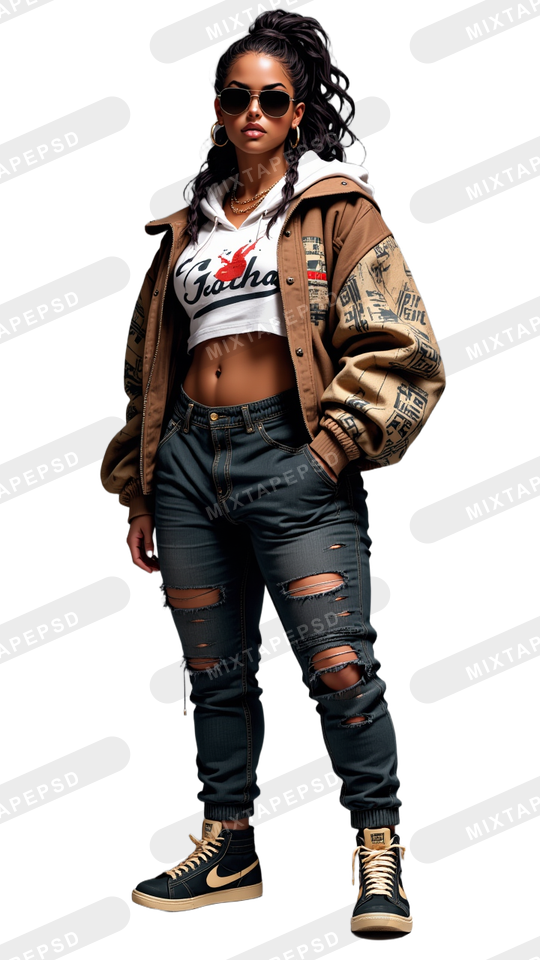 Hip Hop Female Model PNG 8