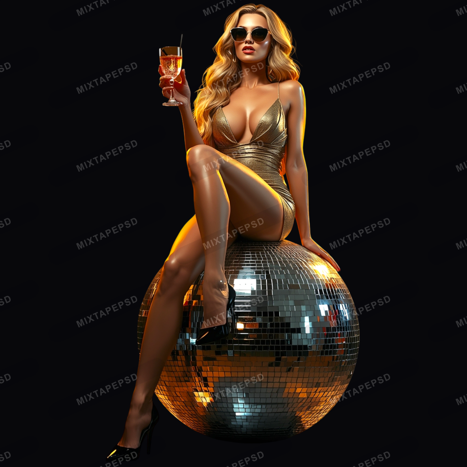 Luxury Disco Ball Model PNG