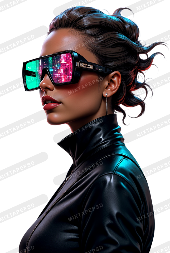 Club Flyer Model With Futuristic Neon Glasses 8