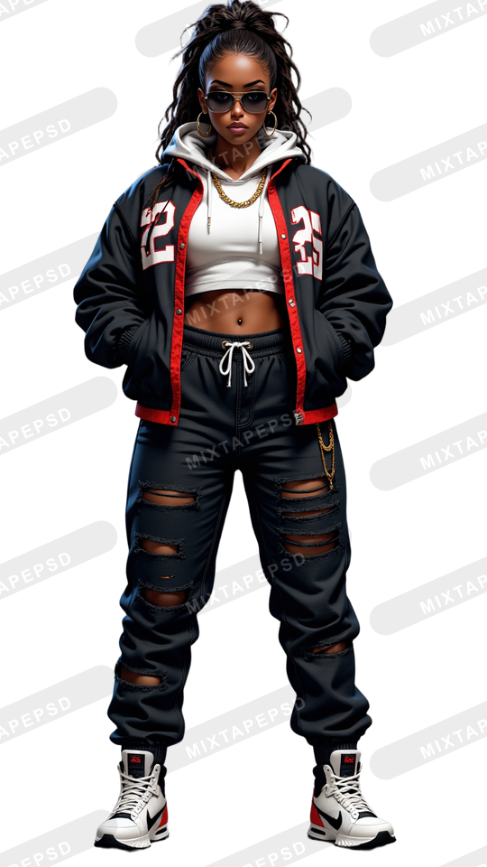 Hip Hop Female Model PNG 5
