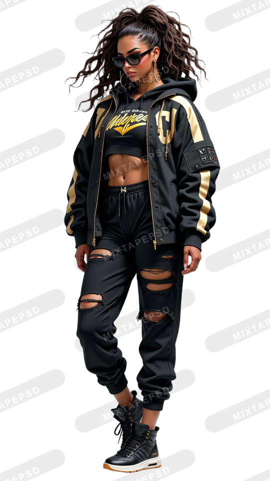 Hip Hop Female Model PNG 19