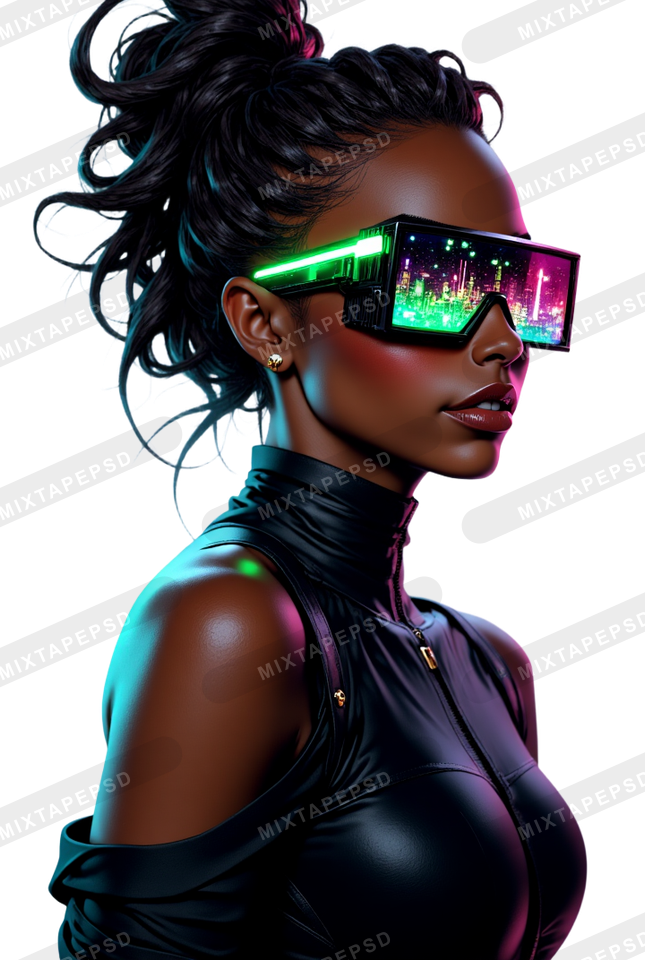 Club Flyer Model With Futuristic Neon Glasses 4