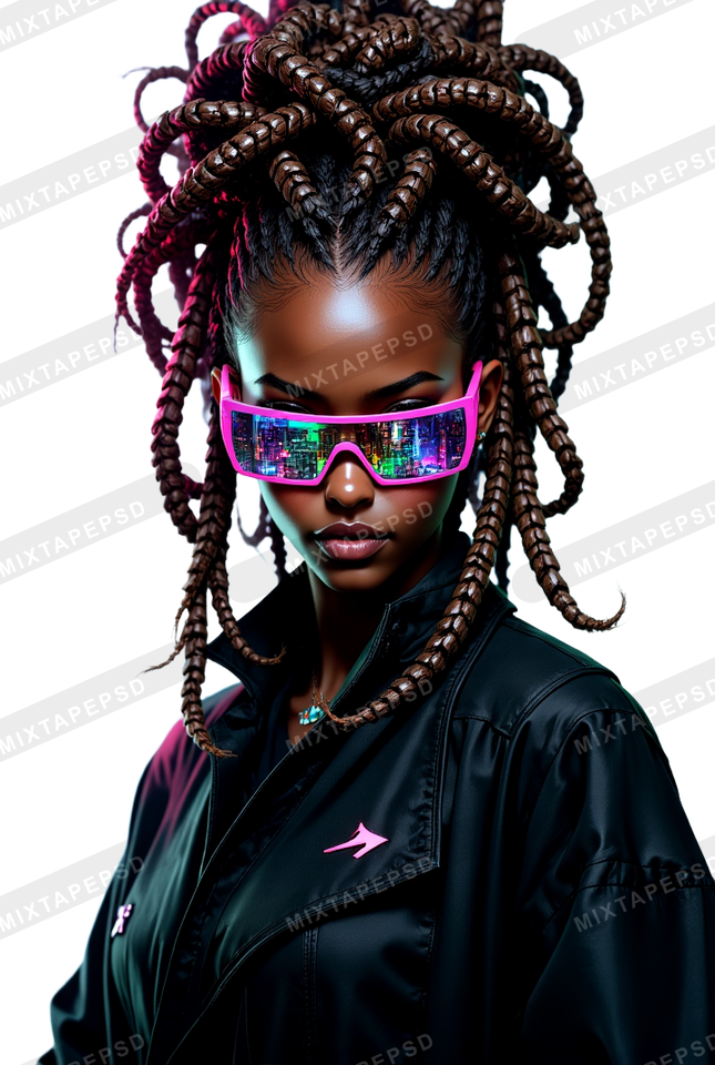 Club Flyer Model With Futuristic Neon Glasses 10