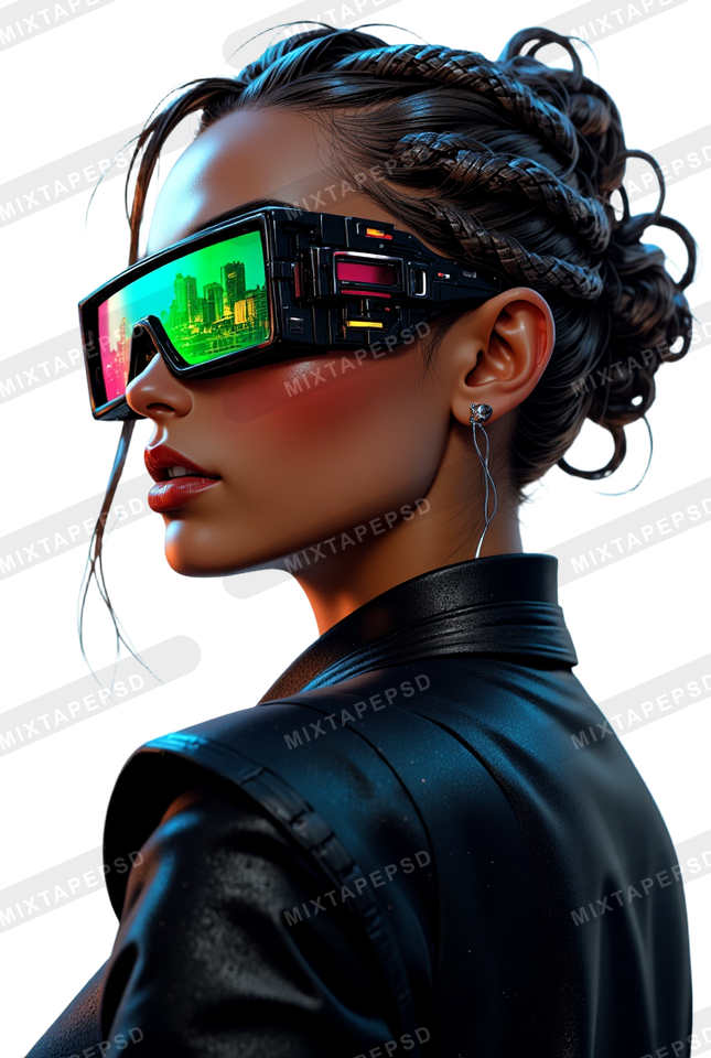 Club Flyer Model With Futuristic Neon Glasses 7