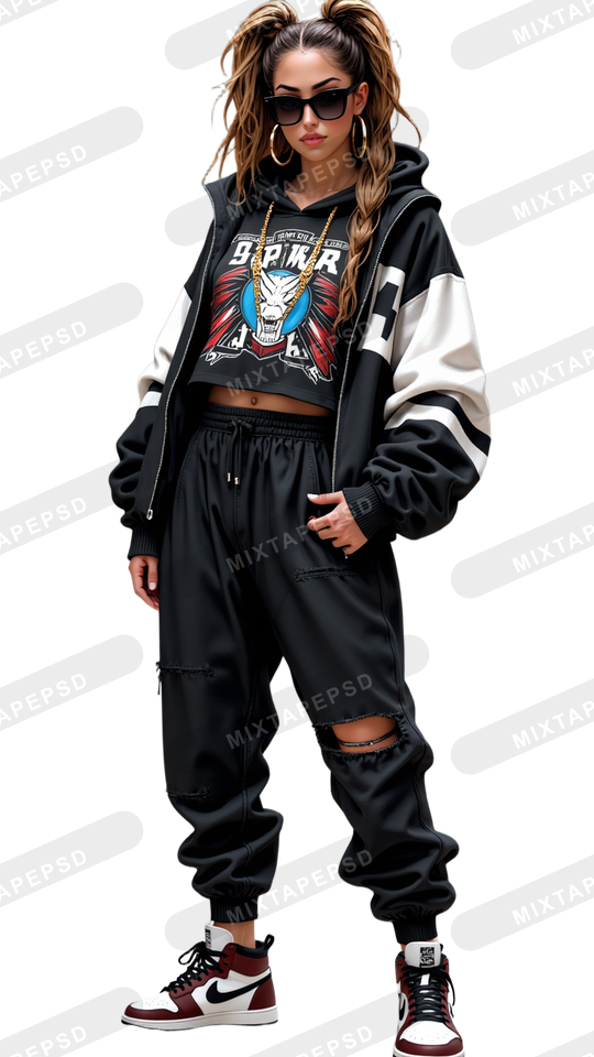 Hip Hop Female Model PNG 9
