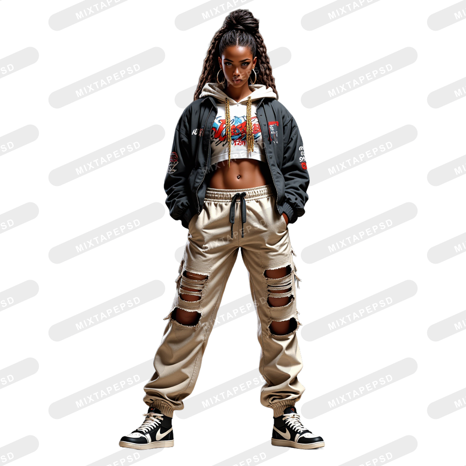 Hip Hop Female Model PNG 17