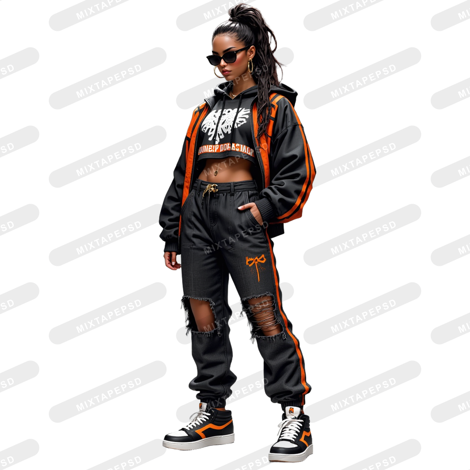 Hip Hop Female Model PNG 12