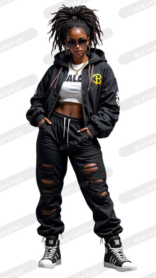Hip Hop Female Model PNG 4