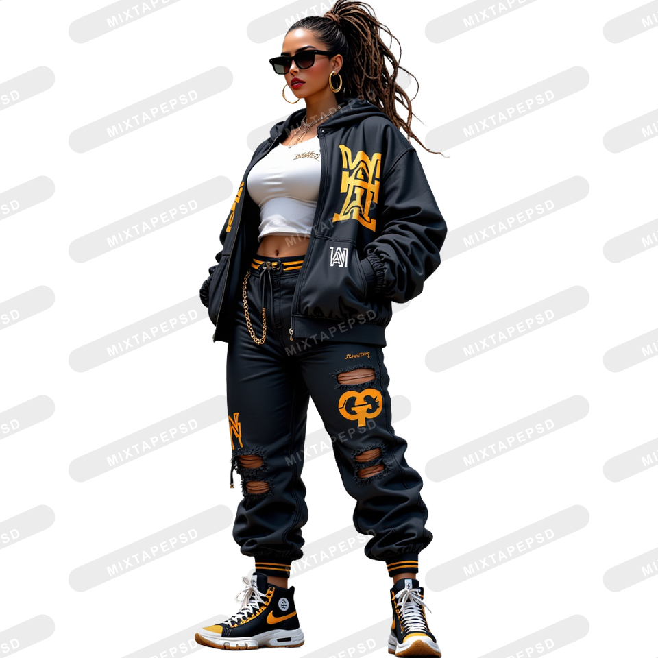 Hip Hop Female Model PNG 10