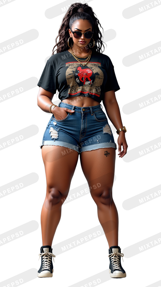 Hip Hop Female Model PNG 27