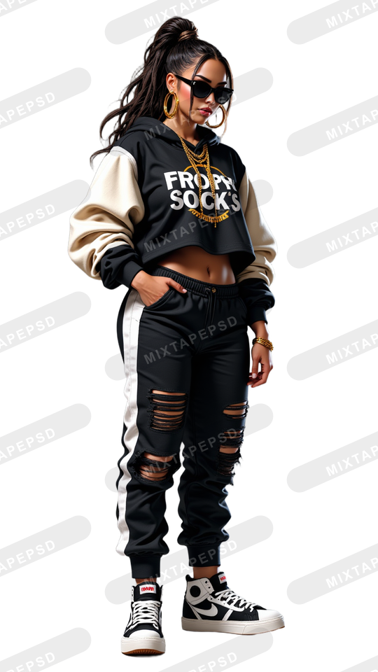 Hip Hop Female Model PNG 13