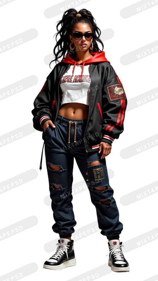 Hip Hop Female Model PNG 11