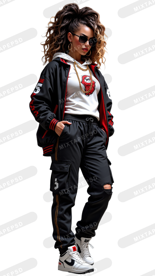 Hip Hop Female Model PNG 6