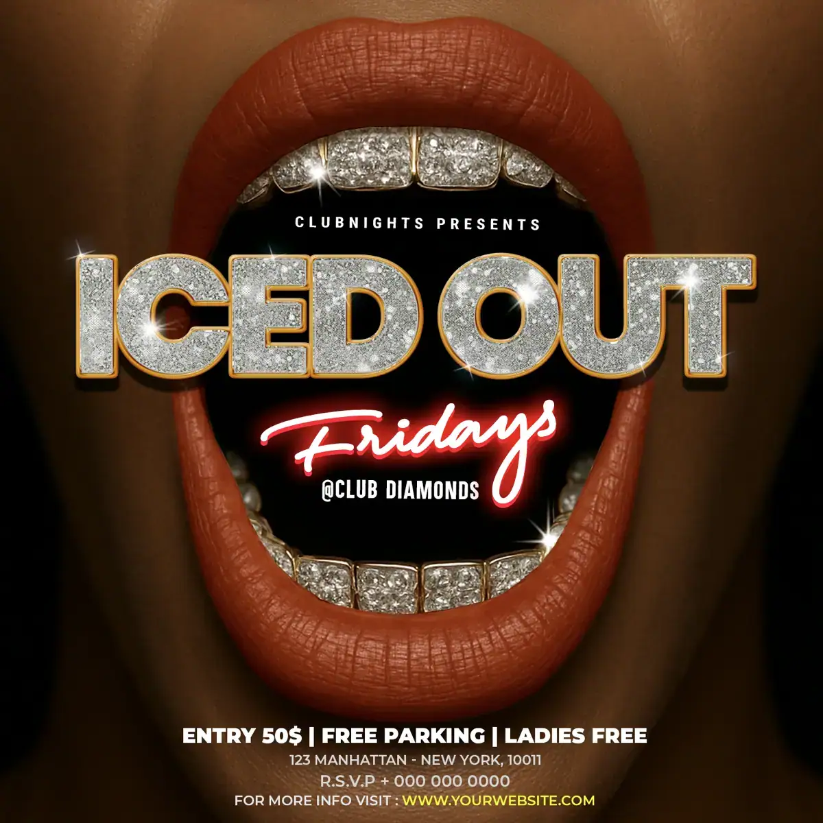 Flyer Template Iced Out Fridays