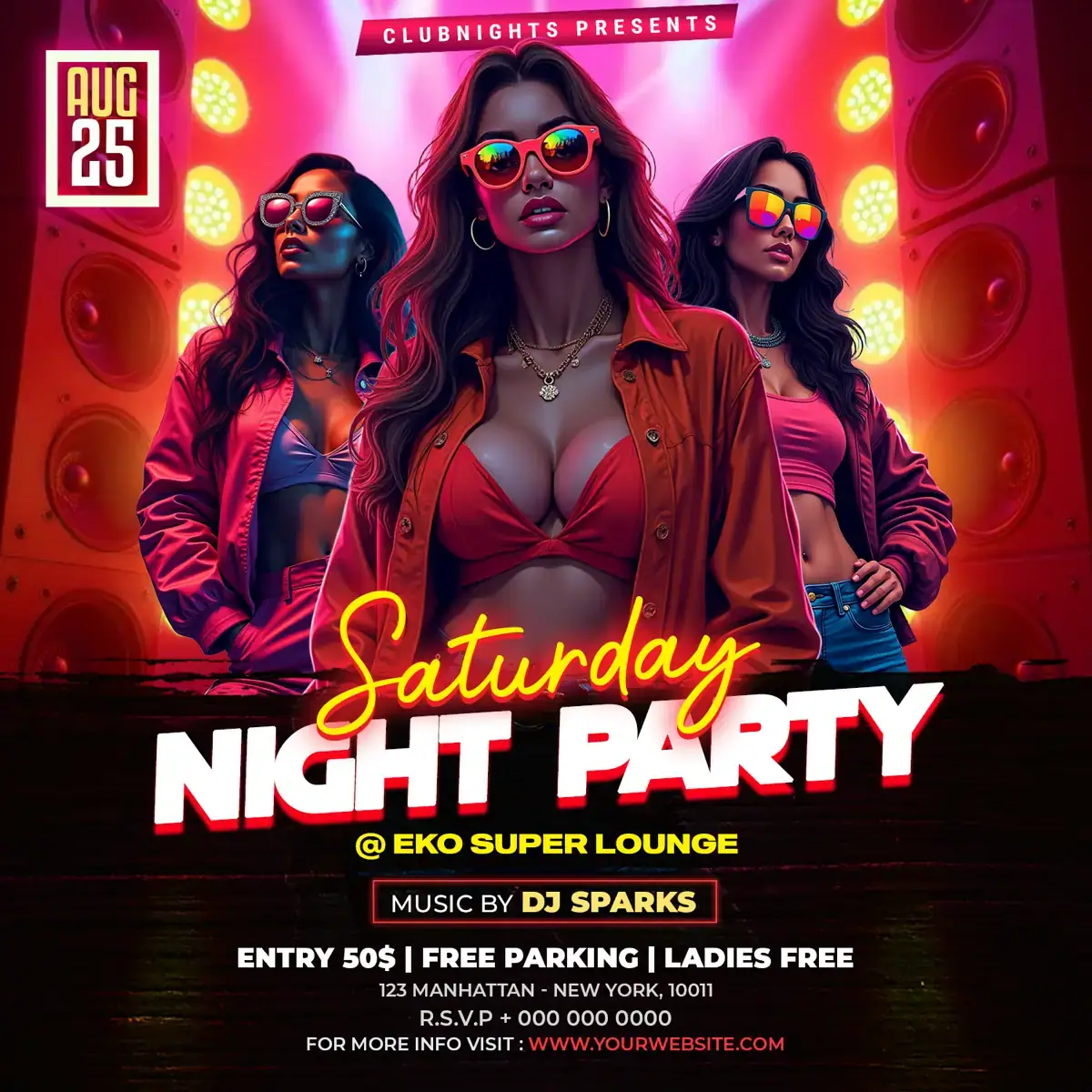 Flyer Template Saturday Night Party