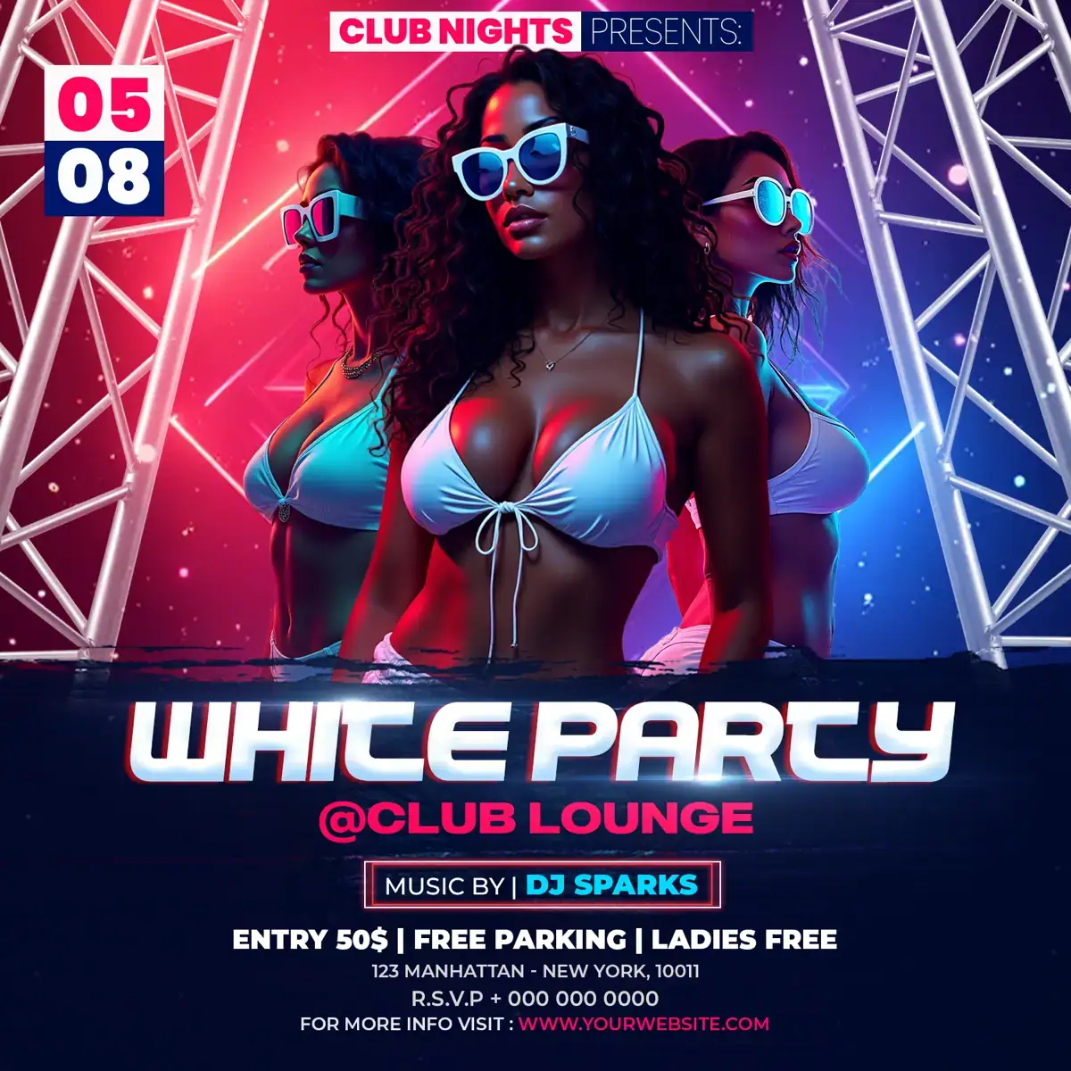 Flyer Template White Party