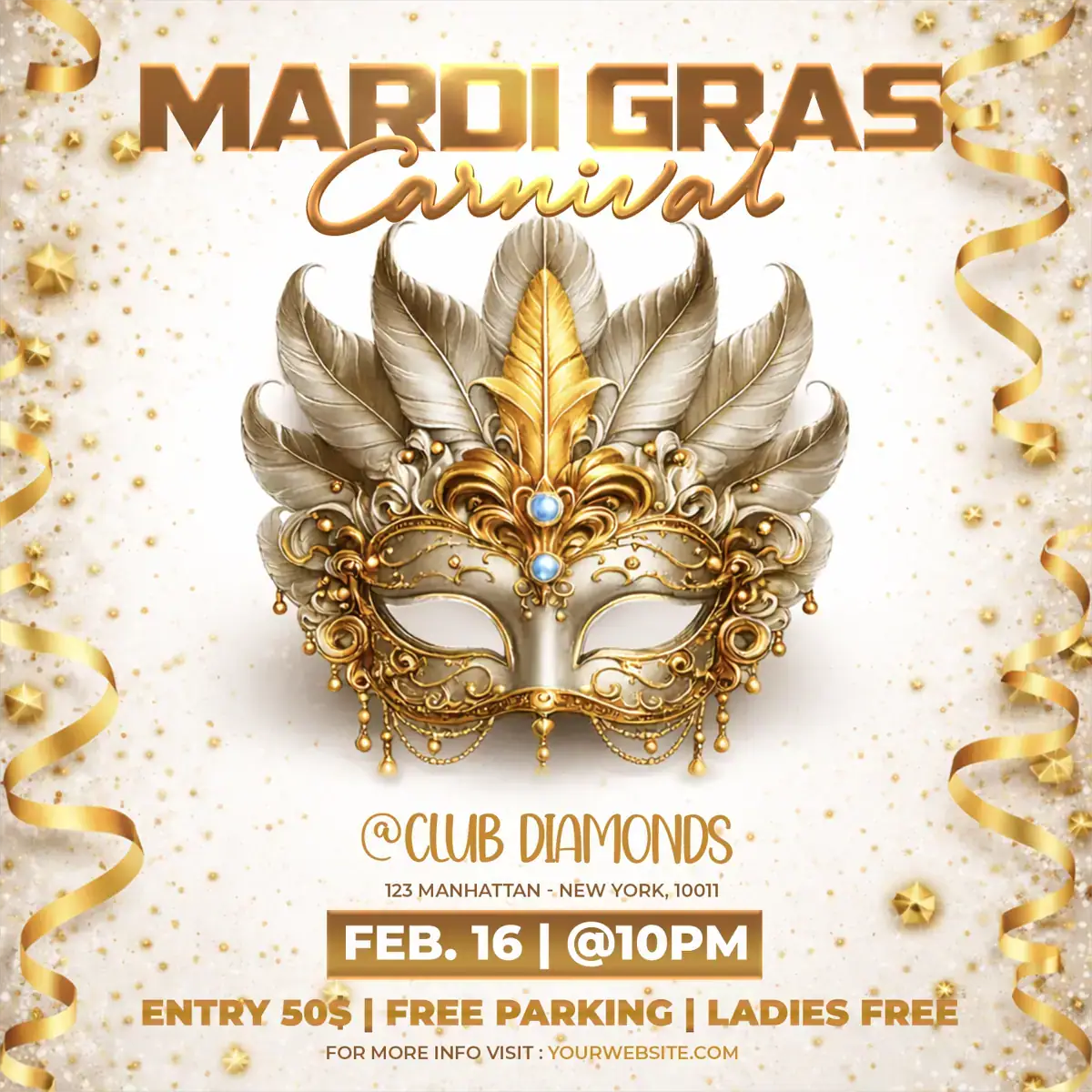 Mardi Gras Carnival Flyer Template