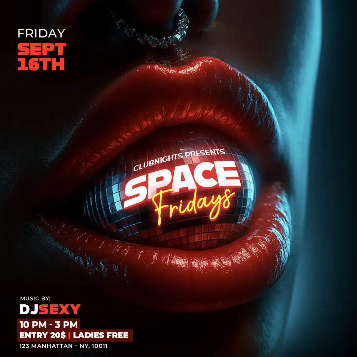 Space Fridays Club Flyer Template
