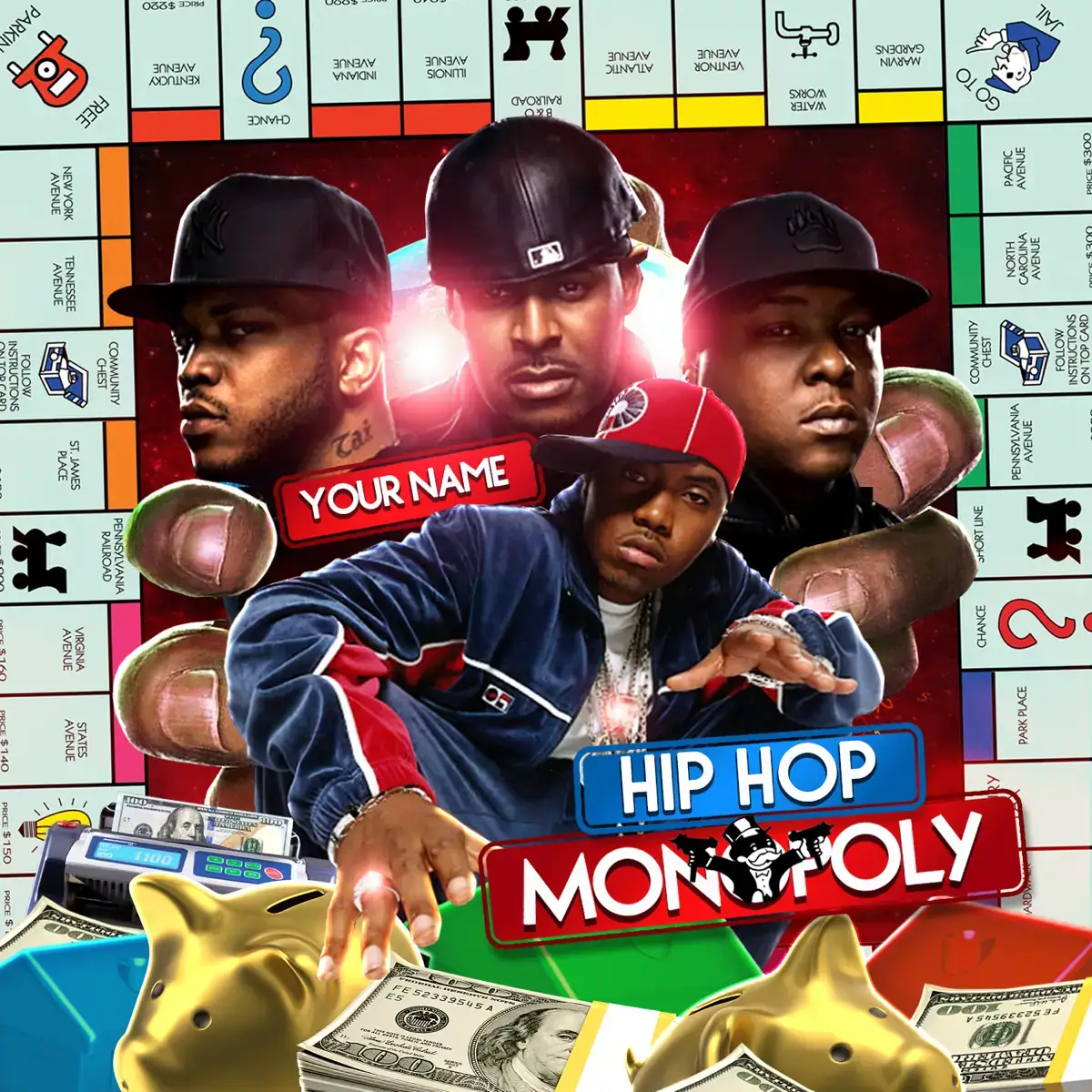 Mixtape Cover Template Hip Hop Monopoly 3